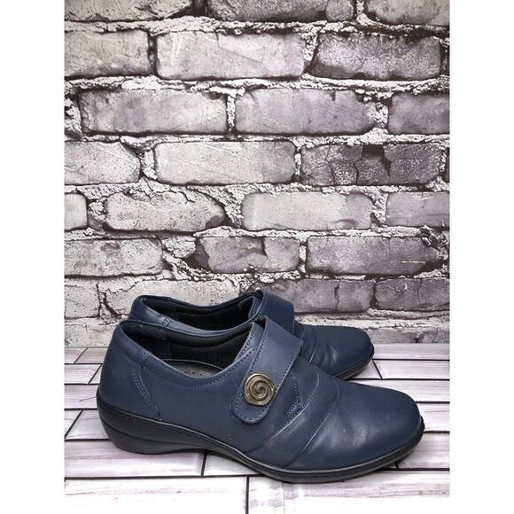 Spring Step Blue Leather Floral Casual Clogs Strap Shoes Women Sz 39EU/8.5M US - Picture 5 of 15